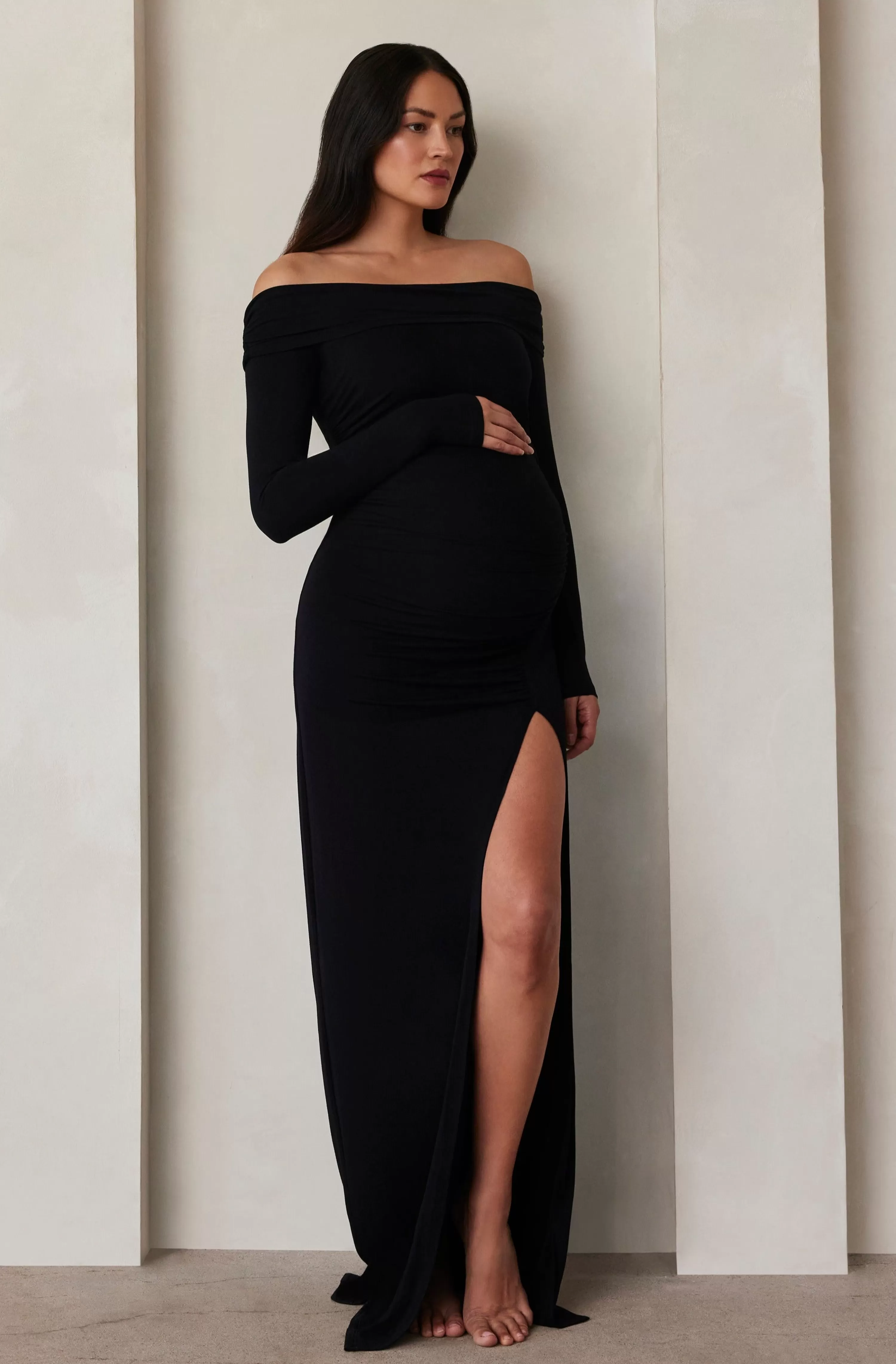 Dresses | BUMPSUIT The Off The Shoulder Evening Dress Black